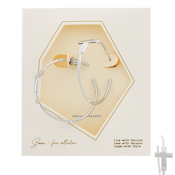 35mm Cross Open Hoops - Picture 2 of 3